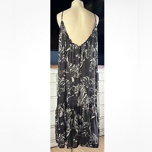 Anthropologie lightweight low back zebra maxi dress
